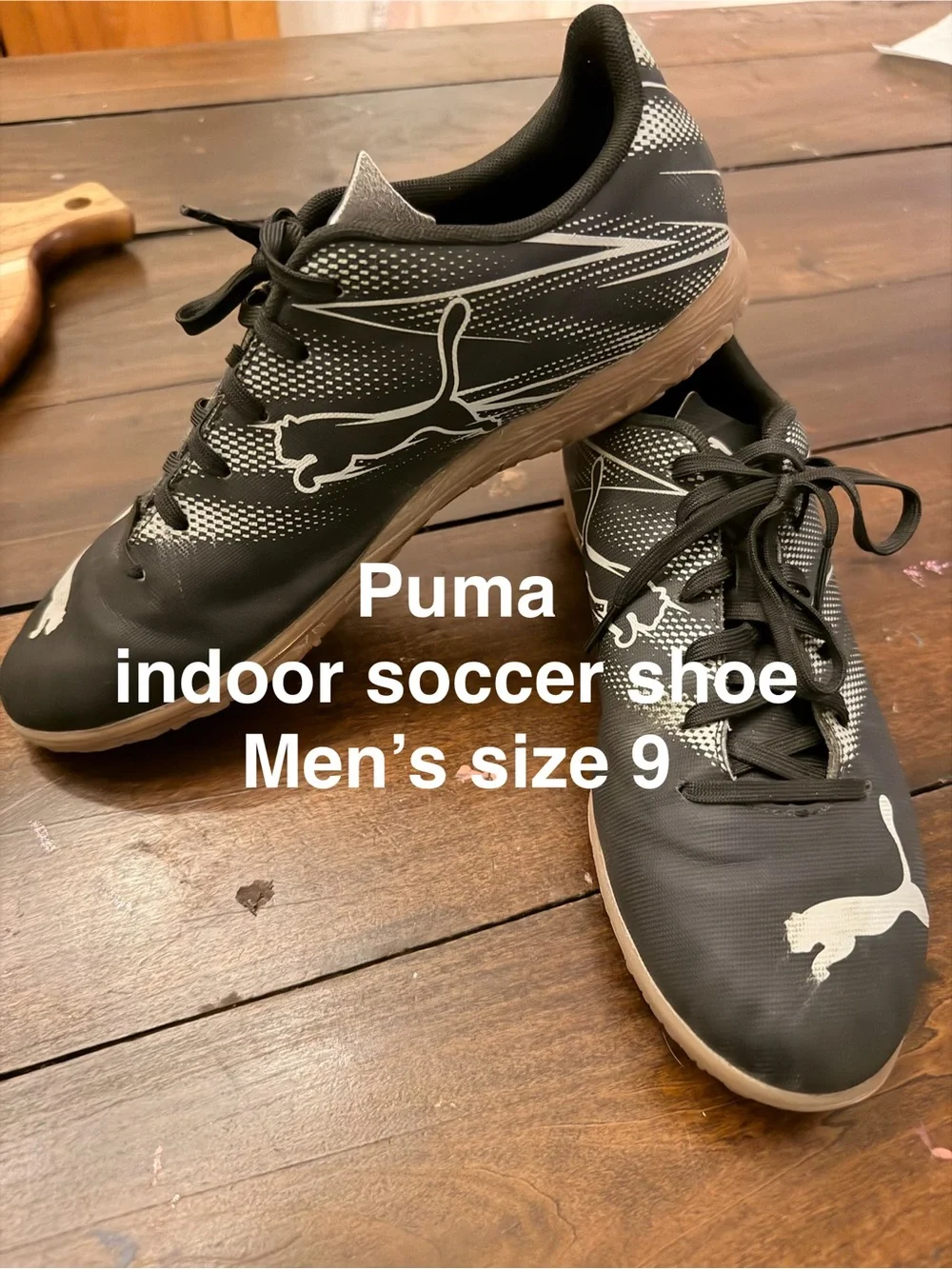 Puma Men’s Indoor Soccer Shoes - Black/Tan Accent